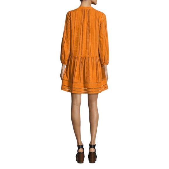Anthtopologie x Shoshanna Marta tunic Dress 3/4 Sleeve in Mango sz 4 AS IS - Picture 2 of 16